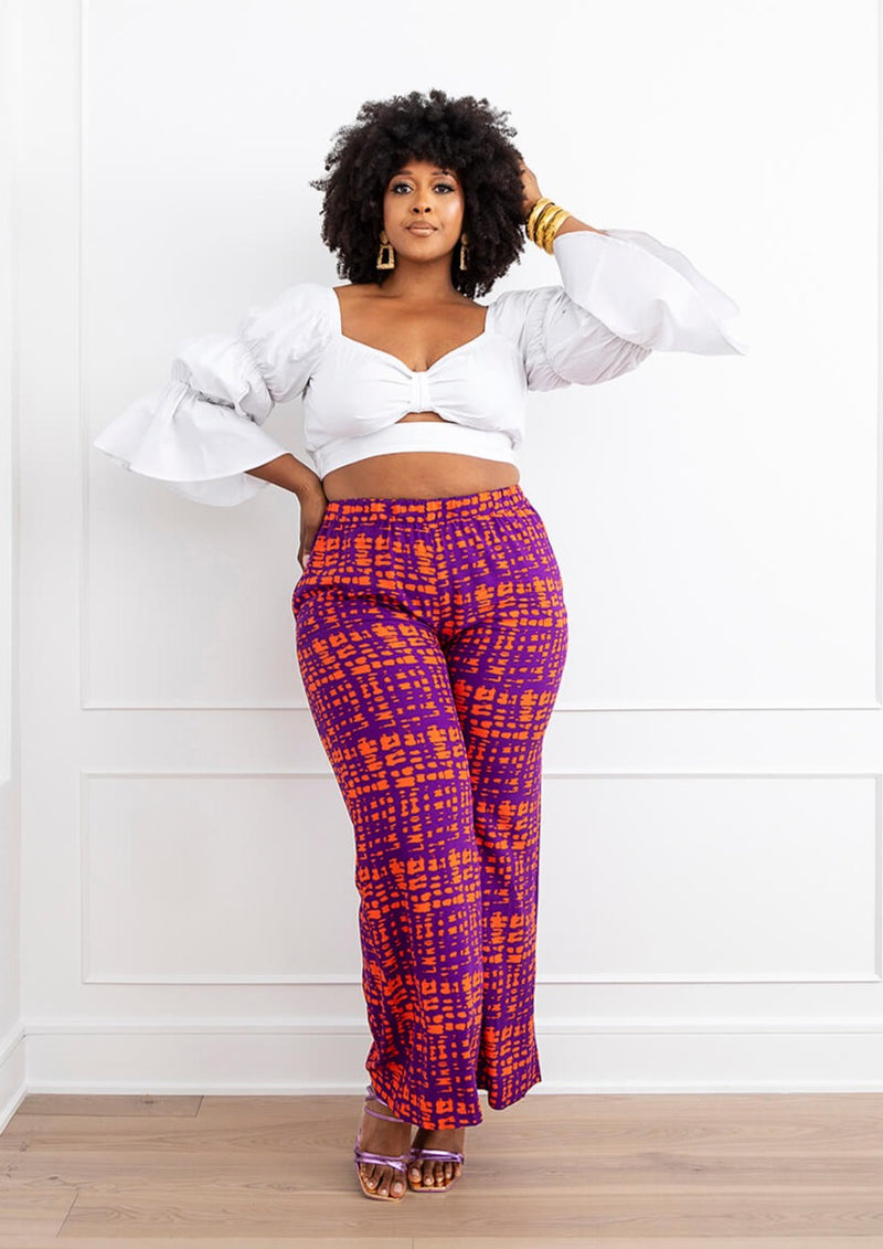 3 Piece Purple Crop top pants Set – Shakuntlam